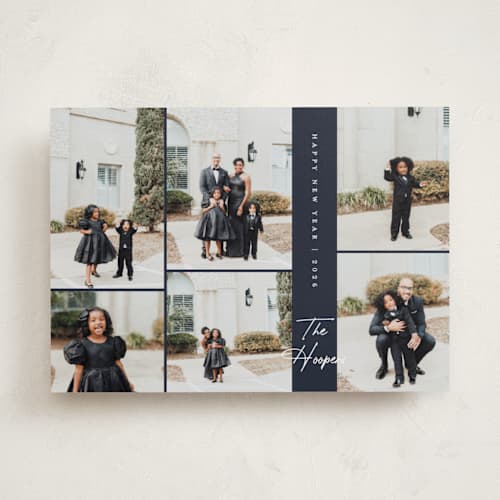 This is a midnight new year photo cards with standard by Corinne Malesic called abundant printing on recycled smooth signature in standard