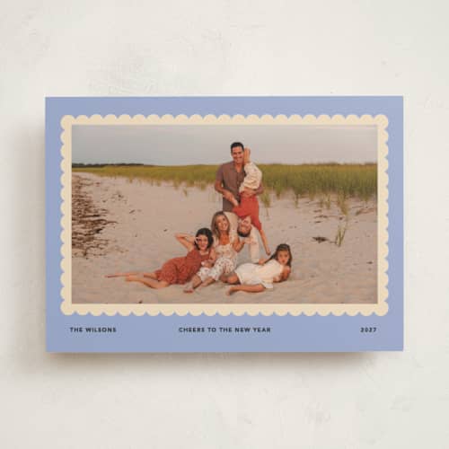 This is a sugar plum new year photo cards with standard by Creo Study called fun frame printing on recycled smooth signature in standard
