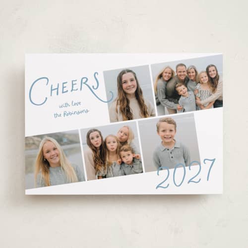 This is a frost new year photo cards with standard by Deynaaz Daraei called fregona printing on recycled smooth signature in standard
