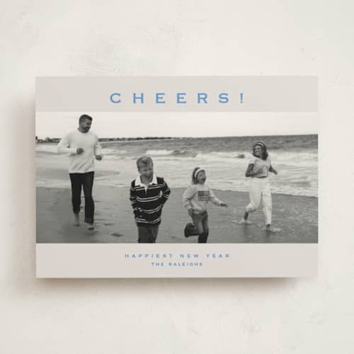 This is a snowflake new year photo cards with standard by Alexandra Cohn called gazette printing on recycled smooth signature in standard