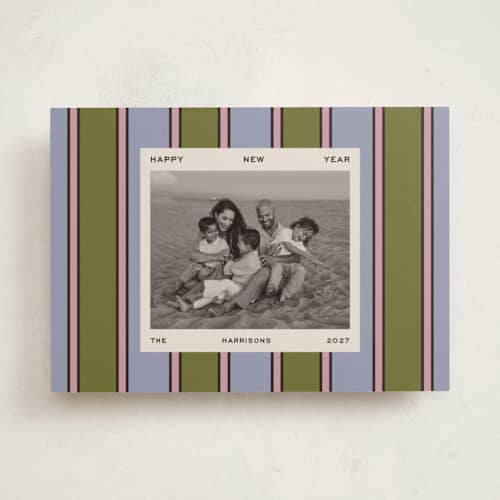 This is a garden new year photo cards with standard by Kercia Jane called color rhythm printing on recycled smooth signature in standard