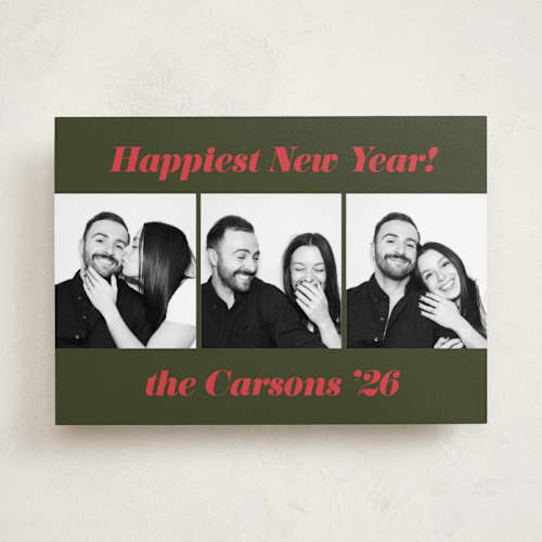 This is a fir new year photo cards with standard by Emily Sabol Goss called bold italic printing on recycled smooth signature in standard