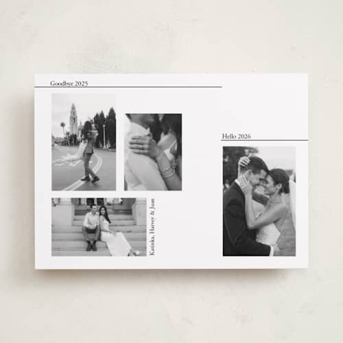 This is a silk new year photo cards with standard by Wonderfitz called new minimal year printing on recycled smooth signature in standard
