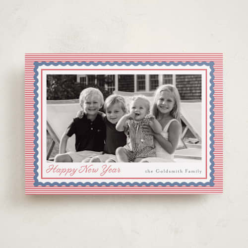 This is a cherry new year photo cards with standard by Chris Griffith called nantucket new year printing on recycled smooth signature in standard