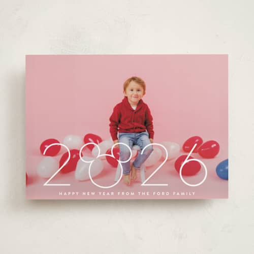 This is a marshmallow new year photo cards with standard by Lori Wemple called disney mickey year printing on recycled smooth signature in standard