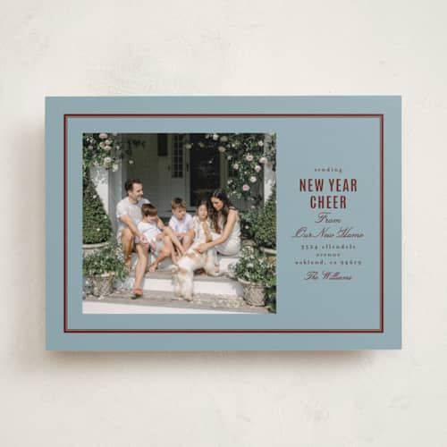 This is a frost new year photo cards with standard by Ana de Sousa called new foundations printing on recycled smooth signature in standard