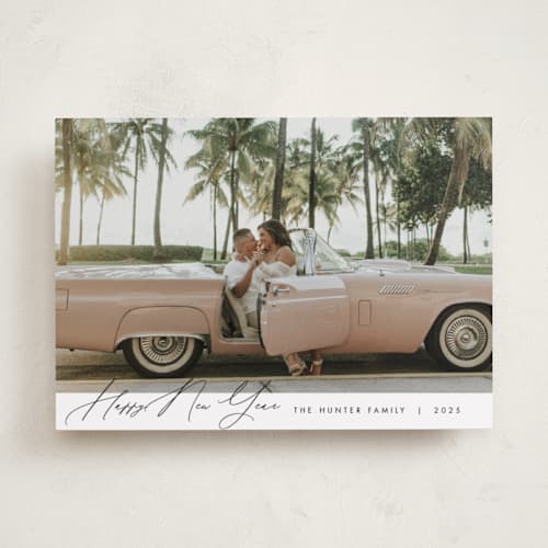 This is a snow new year photo cards with standard by Nicoletta Savod called glamour printing on recycled smooth signature in standard