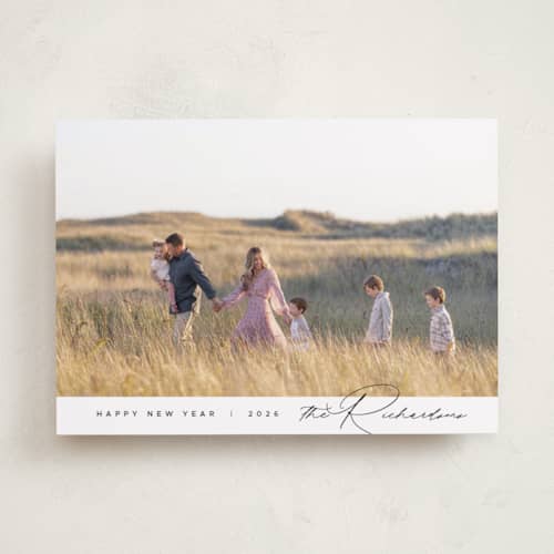 This is a snow holiday photo cards with standard by Nicoletta Savod called elegance printing on recycled smooth signature in standard