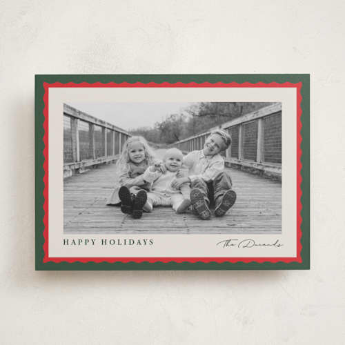 This is a balsam fir holiday photo cards with standard by Kristie Kern called baxter printing on recycled smooth signature in standard