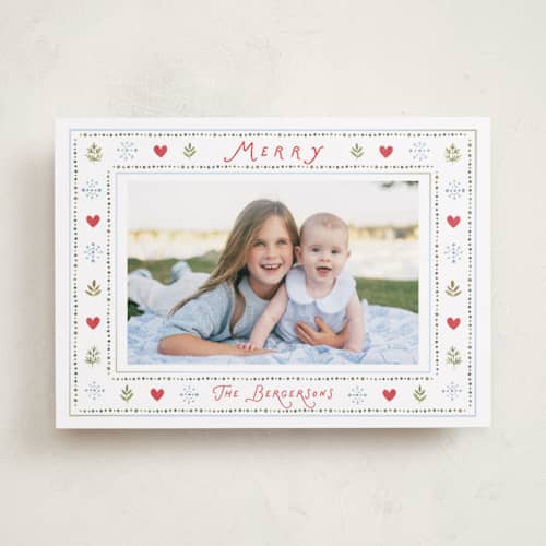 This is a winter holiday photo cards with standard by Itsy Belle Studio called merry little things printing on recycled smooth signature in standard