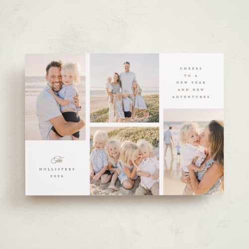 This is a caramel holiday photo cards with standard by Kristie Kern called the essence printing on recycled smooth signature in standard