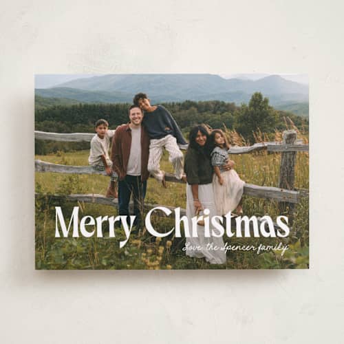 This is a frost holiday photo cards with standard by Yaling Hou Suzuki called the joy of us printing on recycled smooth signature in standard