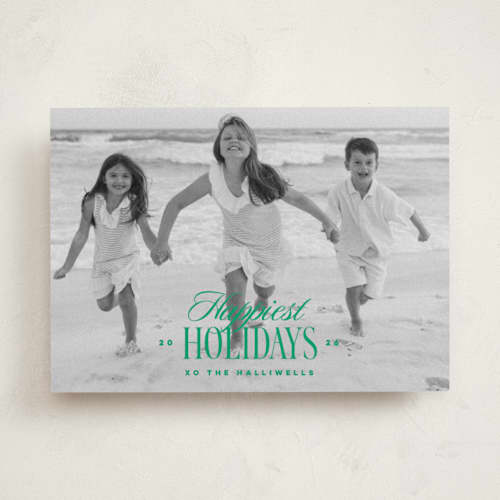 This is a elf shoes holiday photo cards with standard by Kristie Kern called club printing on recycled smooth signature in standard