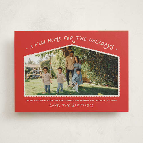 This is a candied apple holiday photo cards with standard by Erica Krystek called new holiday home printing on recycled smooth signature in standard