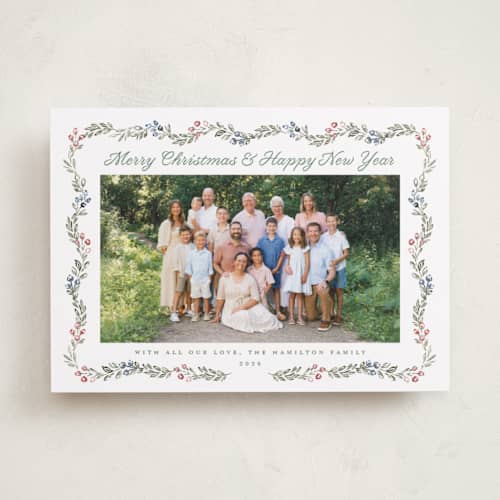 This is a winter holiday photo cards with standard by Petra Kern called border line printing on recycled smooth signature in standard