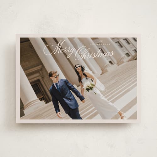 This is a chiffon holiday photo cards with standard by Nicoletta Savod called gorgeous printing on recycled smooth signature in standard