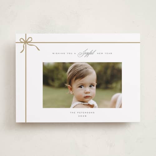 This is a tinsel holiday photo cards with standard by Vanessa Doyle called gift printing on recycled smooth signature in standard