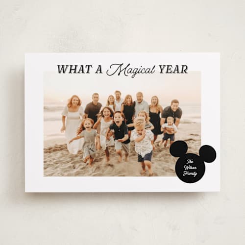 This is a ink holiday photo cards with standard by Mackenzie Clarken called magical year printing on recycled smooth signature in standard