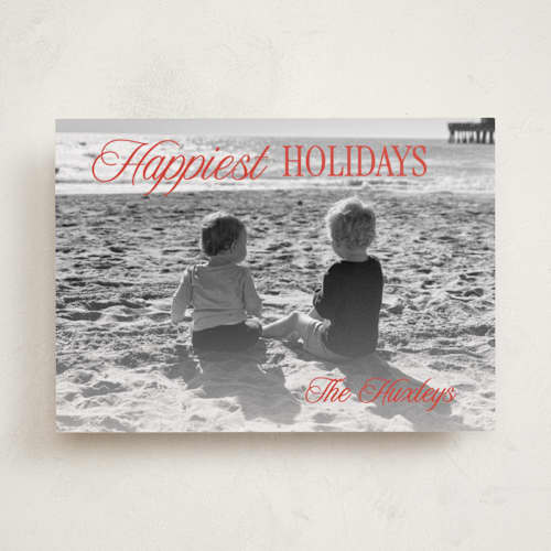 This is a candied apple holiday photo cards with standard by Simona Camp called simply us printing on recycled smooth signature in standard