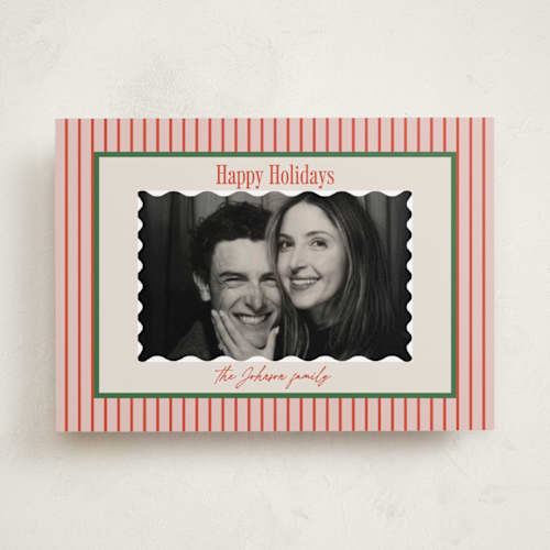This is a cherry holiday photo cards with standard by Carolyn Nicks called belly laugh printing on recycled smooth signature in standard