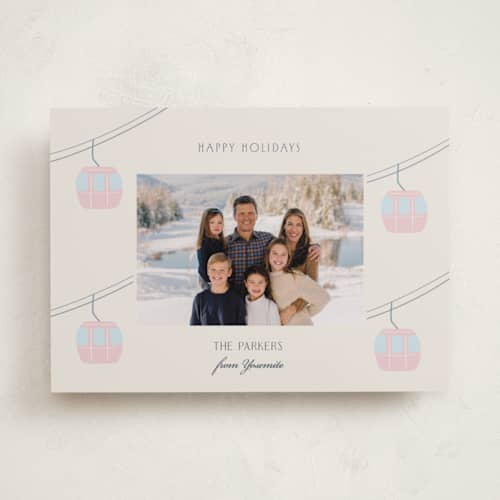 This is a petal holiday photo cards with standard by Paloma Morand Monteil called winter heights printing on recycled smooth signature in standard