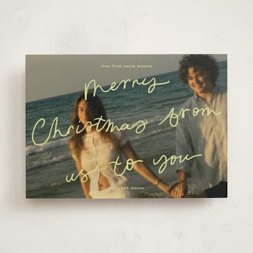 This is a citrus holiday photo cards with standard by Abbigail Lim called postcard from us printing on recycled smooth signature in standard