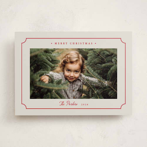 This is a berry holiday photo cards with standard by Stacey Meacham called simple cut out printing on recycled smooth signature in standard