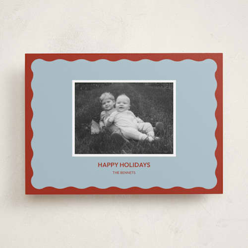 This is a dream holiday photo cards with standard by Helena Vitto called color wave printing on recycled smooth signature in standard