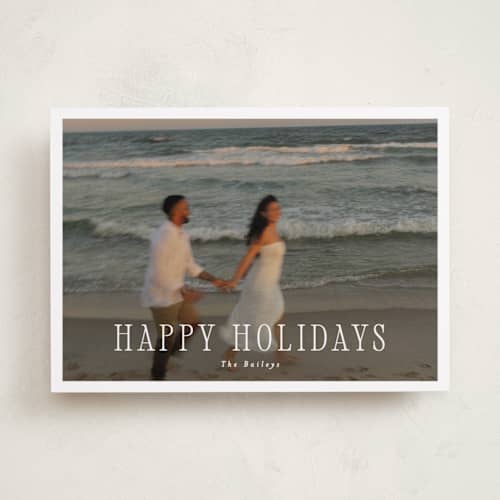 This is a cloud holiday photo cards with standard by Angela Thompson called harbor printing on recycled smooth signature in standard