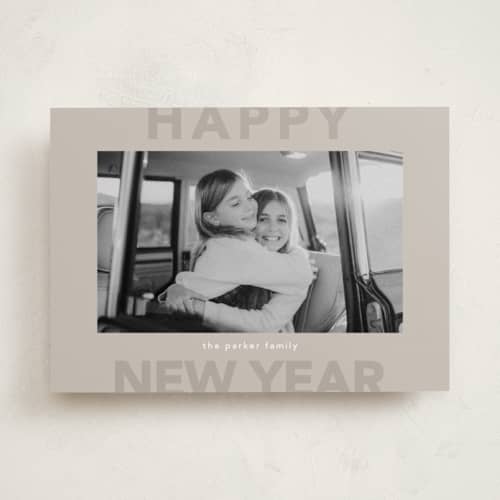 This is a sand holiday photo cards with standard by Kelly Watkins called festive printing on recycled smooth signature in standard