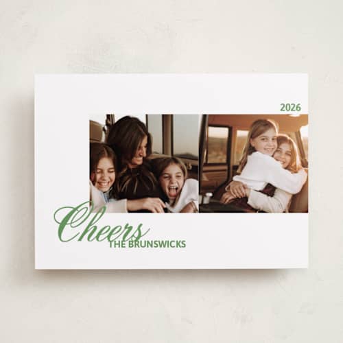 This is a mint holiday photo cards with standard by Inkblot Design called duplicity printing on recycled smooth signature in standard