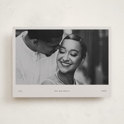 This is a ivory holiday photo cards with standard by lori jacobs wemple called mainstage printing on recycled smooth signature in standard