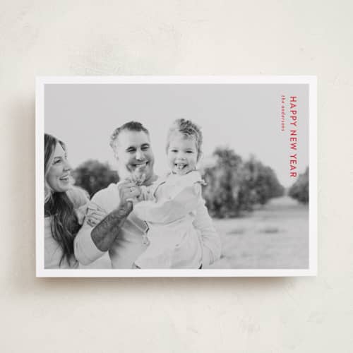 This is a berry holiday photo cards with standard by Wendy Chung called modern postcard printing on recycled smooth signature in standard