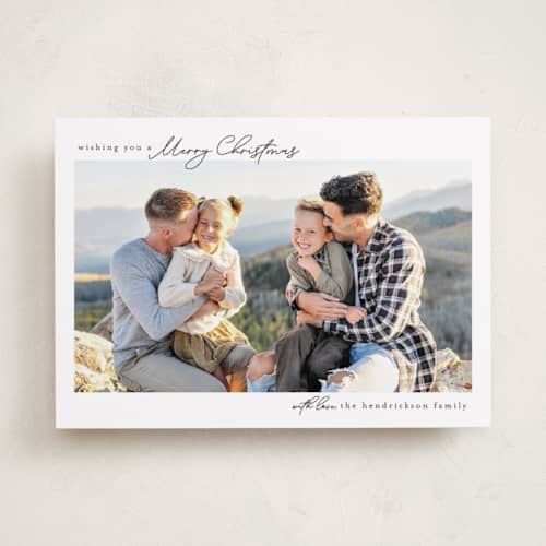 This is a snowflake holiday photo cards with standard by Chris Griffith called holiday fun printing on recycled smooth signature in standard