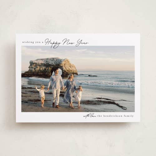 This is a snowflake holiday photo cards with standard by Chris Griffith called holiday fun printing on recycled smooth signature in standard