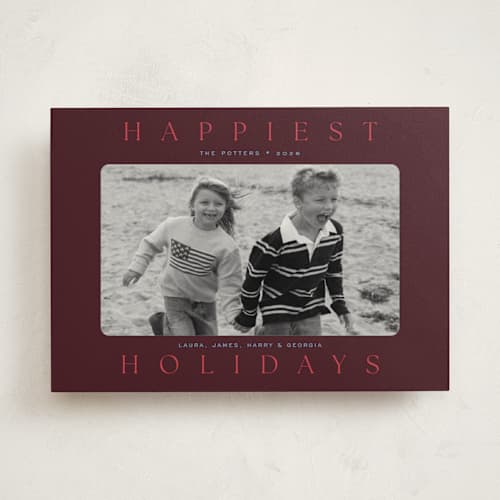 This is a sugarplum holiday photo cards with standard by Alston Foster called the happiest printing on recycled smooth signature in standard