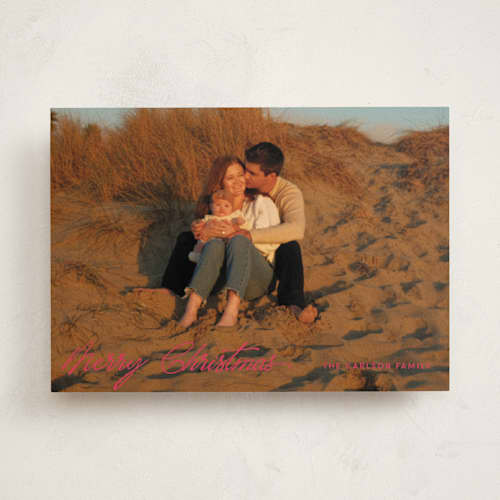 This is a candy holiday photo cards with standard by Pixel and Hank called the christmas letters printing on recycled smooth signature in standard