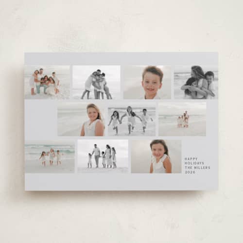 This is a mist holiday photo cards with standard by Sumak Studio called holiday ten printing on recycled smooth signature in standard