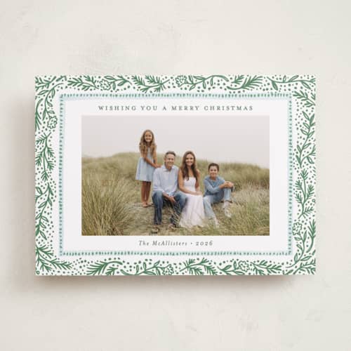 This is a wintergreen holiday photo cards with standard by Jennifer Wick called hyannis printing on recycled smooth signature in standard