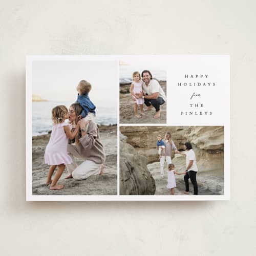 This is a snow holiday photo cards with standard by Angela Thompson called holiday gallery printing on recycled smooth signature in standard