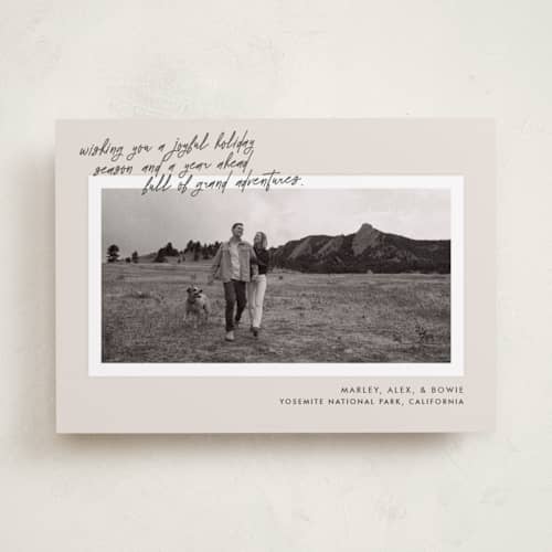 This is a pudding holiday photo cards with standard by Kayla King called grand adventure printing on recycled smooth signature in standard