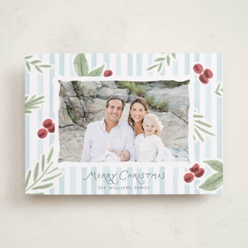 This is a coast holiday photo cards with standard by Kristen Juckiewicz called seaberry printing on recycled smooth signature in standard
