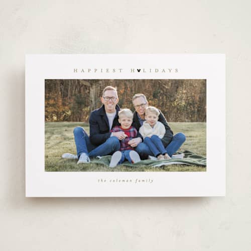 This is a snow holiday photo cards with standard by Angela Garrick called disney mickey mouse minimalist mickey printing on recycled smooth signature in standard