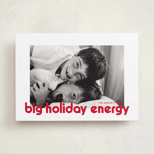 This is a cherry holiday photo cards with standard by Annie Holmquist called big holiday printing on recycled smooth signature in standard