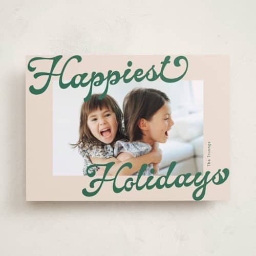 This is a lagoon holiday photo cards with standard by Phrosné Barwood called chappies printing on recycled smooth signature in standard