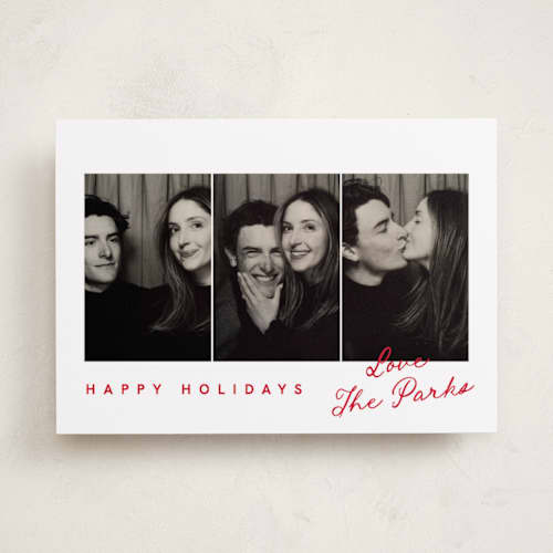 This is a berry holiday photo cards with standard by Kelly Schmidt called handwritten name printing on recycled smooth signature in standard