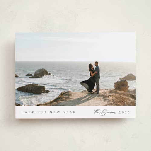 This is a cloud holiday photo cards with standard by Nicole Walsh called minimal edge printing on recycled smooth signature in standard