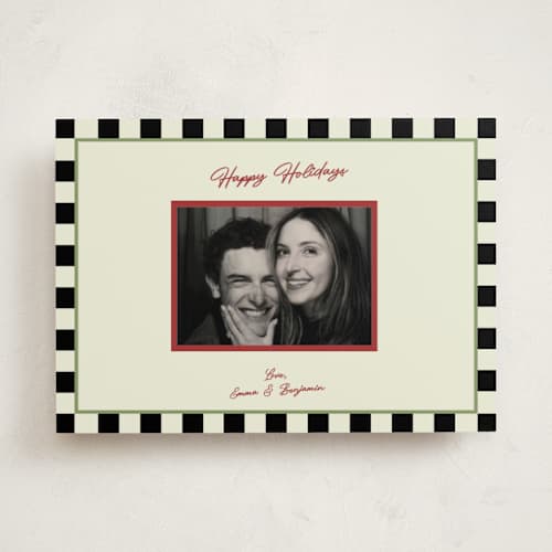 This is a ink holiday photo cards with standard by Helena Vitto called the edge printing on recycled smooth signature in standard