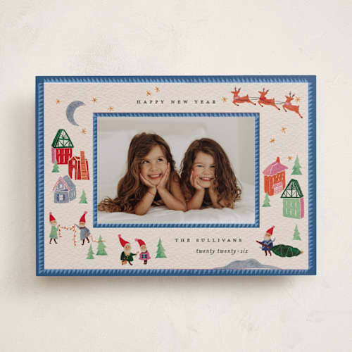 This is a glacier holiday photo cards with standard by Julie Murray called north pole party printing on recycled smooth signature in standard