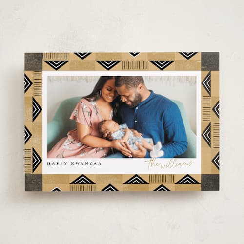 This is a wheat kwanzaa cards with standard by Robert and Stella called kwanzaa border printing on recycled smooth signature in standard